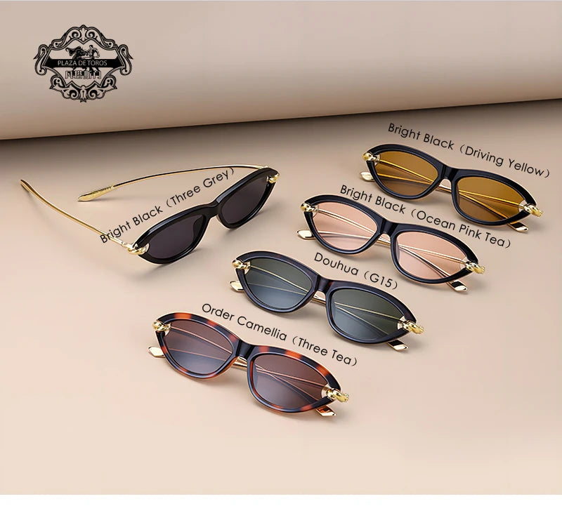 Modne luksusowe damskie okulary cat eye  UV400.