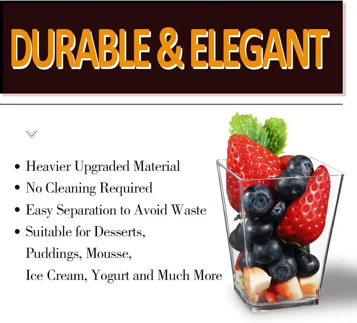 Jednorazowe  kubeczki do musów  do puddingów,do deserów