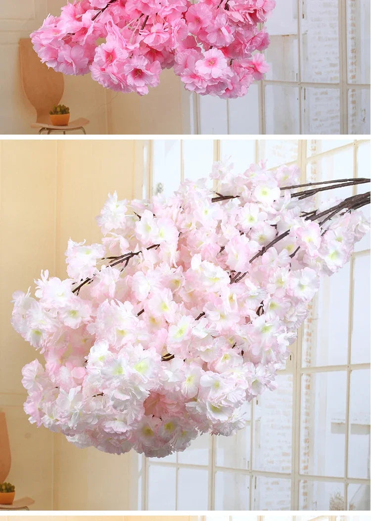 5 sztuk sztucznych gałęzi wiśniowych Sakura z jedwabiu DIY .Domowa dekoracja salonu