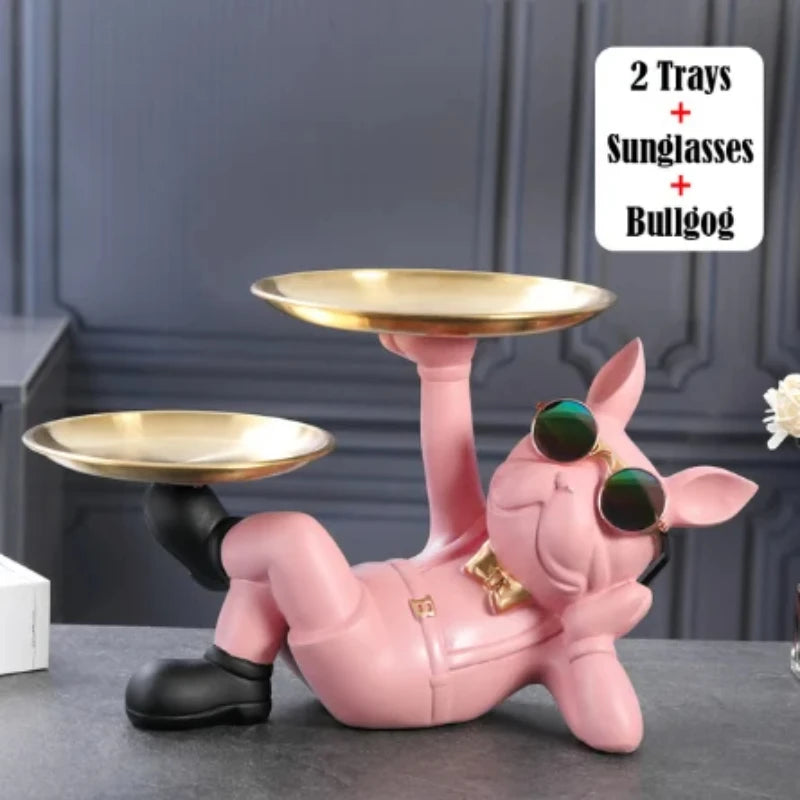 Figurki zwierząt rasy buldog .Dekoracja do pokoju dziennego, sypialni i gabinetu .