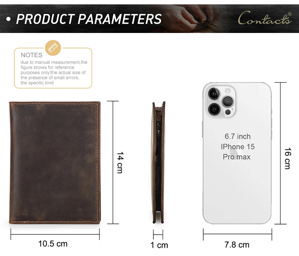Portfel CONTACT na paszport ,etui na karty, podróżny dla mężczyzn.