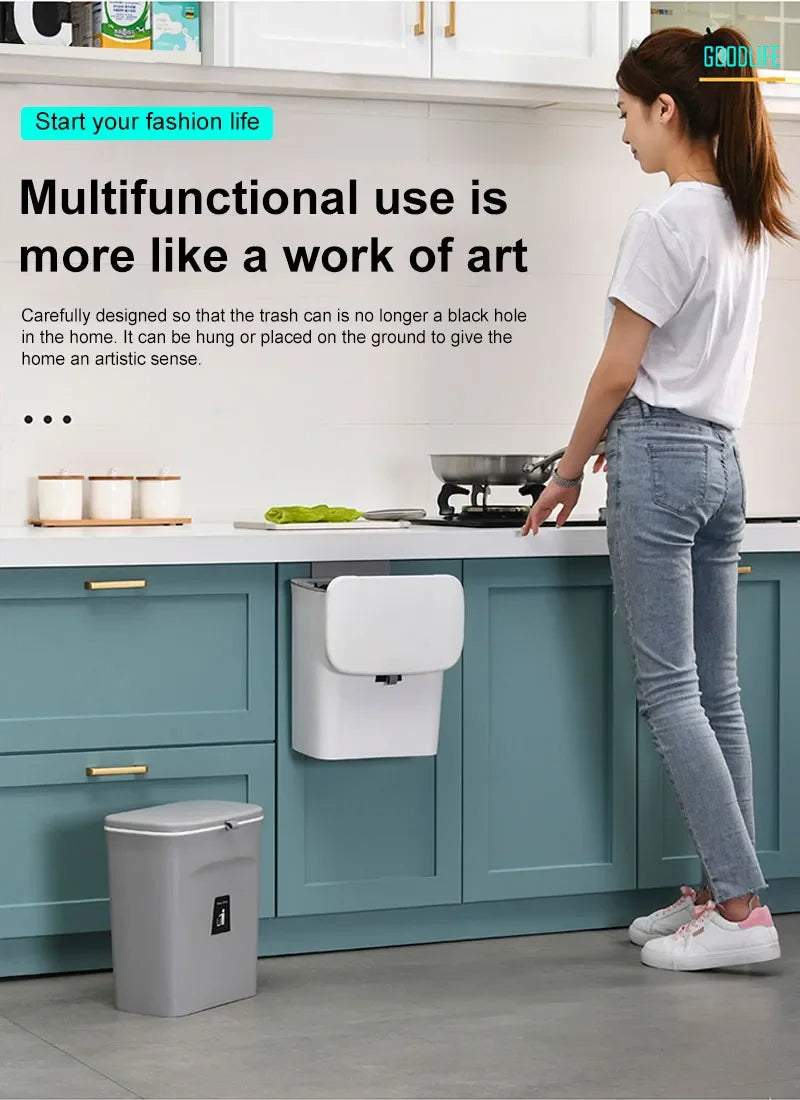 Nástenný odpadkový kôš Odpadkový kôš z kuchyne Odpadkový kôš z kúpeľne s vekom
