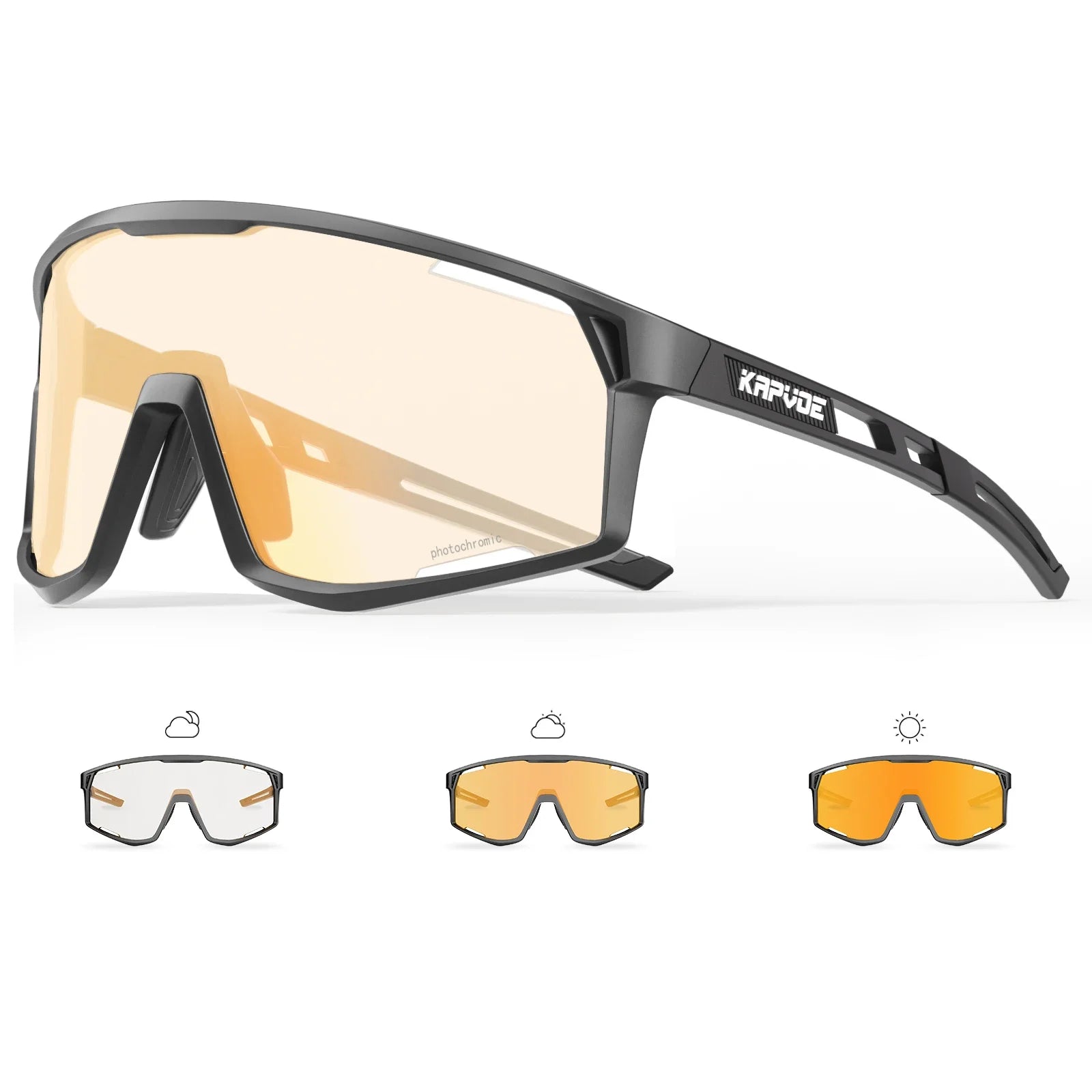 Okulary rowerowe KAPVOE fotochromowe UV400. Szosowe.