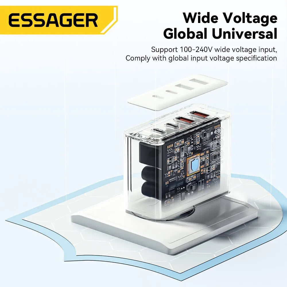 Nabíjačka Essager 100W GaN USB typu C PD QC Quick Charge 4.0 3.0 typu C rýchle nabíjanie pre iPhone 14 13 12 Xiaomi Macbook
