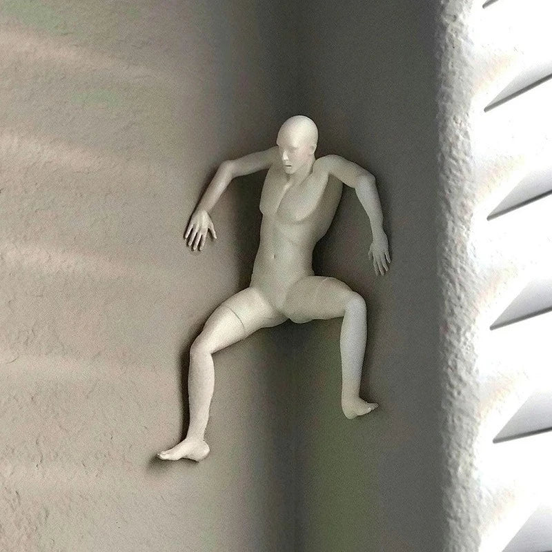 Nowoczesna kreatywna dekoracja narożna Figurka „Zaskoczony” Rzeźba narożna Wspinacz.