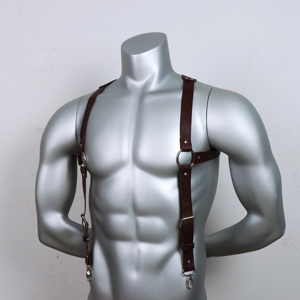 Szelki Męskie do spodni skórzane. Dwa kolory , brązowe i czarne