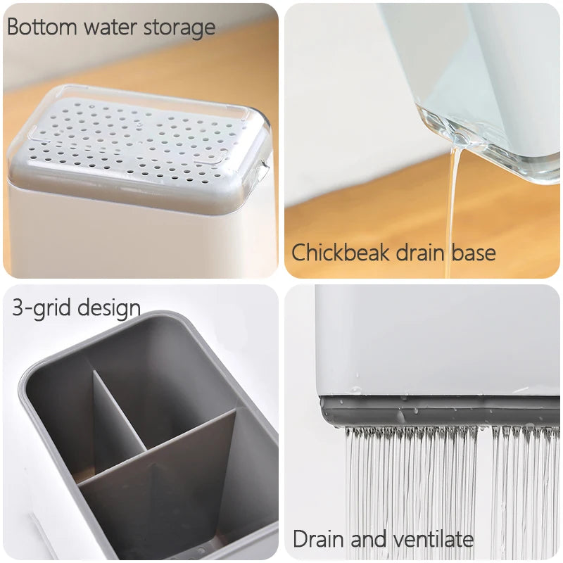 Wielofunkcyjny uchwyt do przechowywania łyżek i widelców.