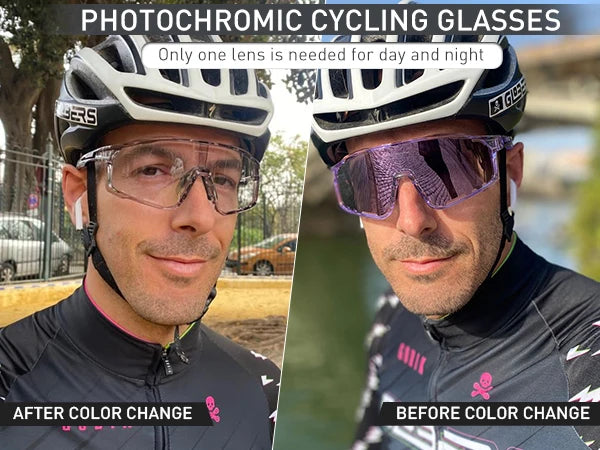 Okulary rowerowe fotochromatyczne męskie/damskie szosowe.