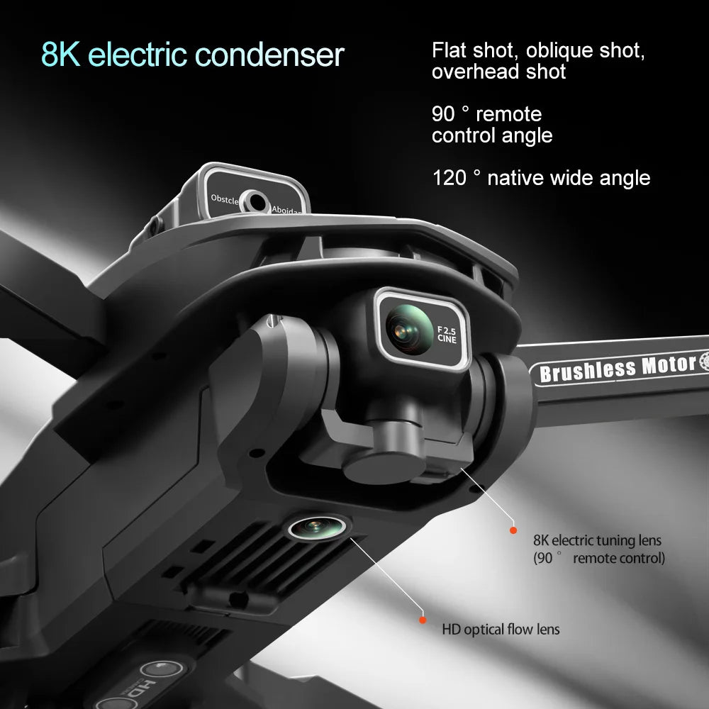 Pro MAX Dron GPS 8K Profesjonalna kamera HD 5G WIFI FPV 360° Unikanie przeszkód Bezszczotkowy Duży ekran.