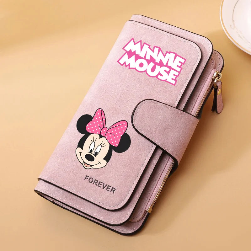 Portfel damski z długim zamkiem błyskawicznym i klamrą, skóra