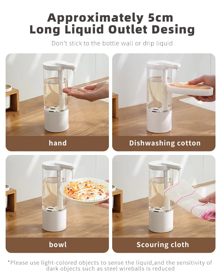 Automatický dávkovač tekutého mydla, nabíjateľný bezdotykový dávkovač pracieho prostriedku s USB.