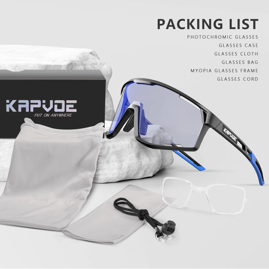 Okulary rowerowe KAPVOE fotochromowe UV400. Szosowe.
