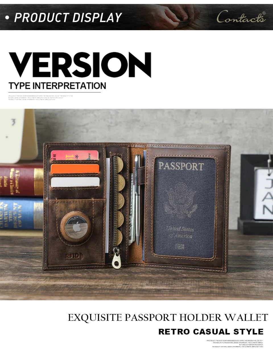 Portfel CONTACT na paszport ,etui na karty, podróżny dla mężczyzn.