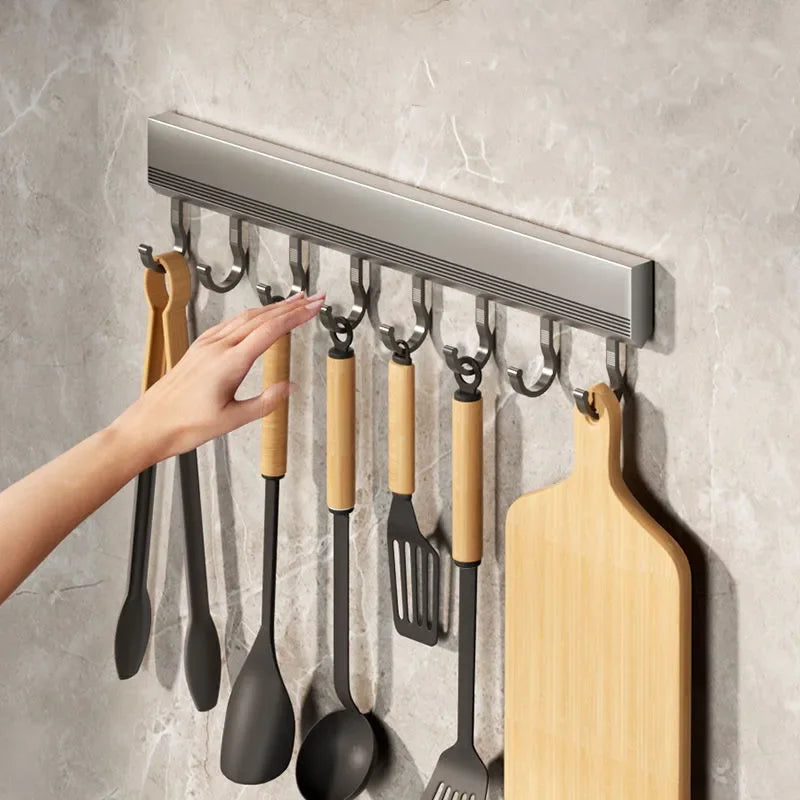 Kuchenne wieszaki ścienne bez otworów, aluminiowe wieszaki .
