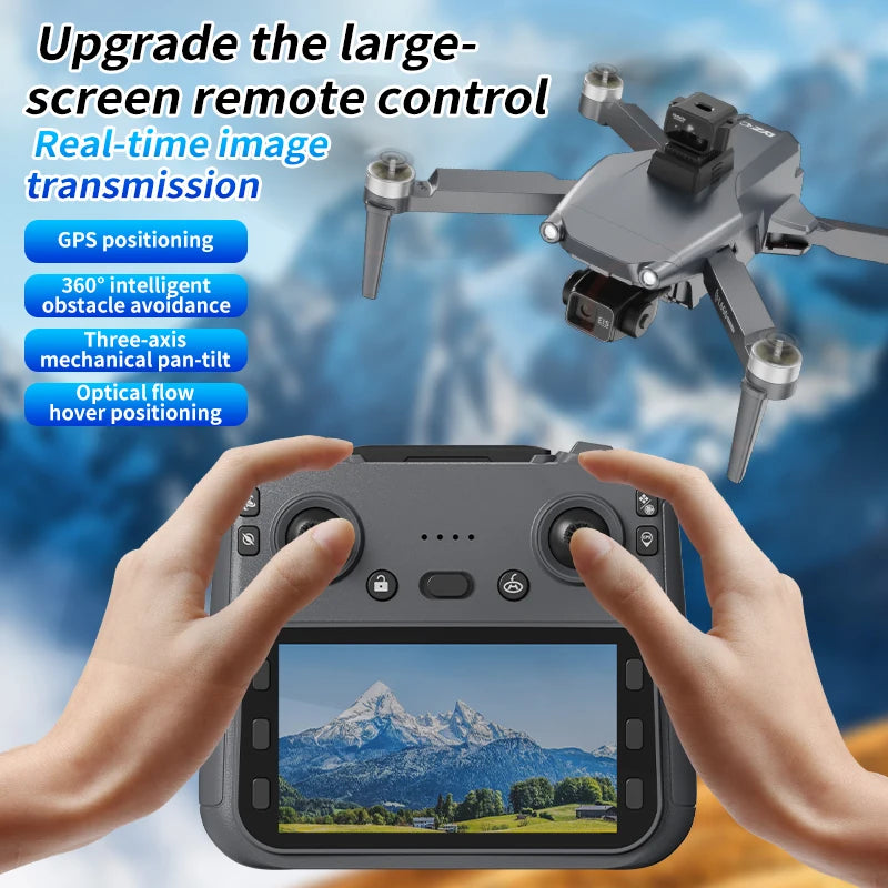 Nowy profesjonalny dron L600 Pro Max z kamerą 8K, 3-osiowym gimbalem, Wi-Fi, funkcją omijania przeszkód 360°, dużym ekranem FPV i bezszczotkowym silnikiem RC.
