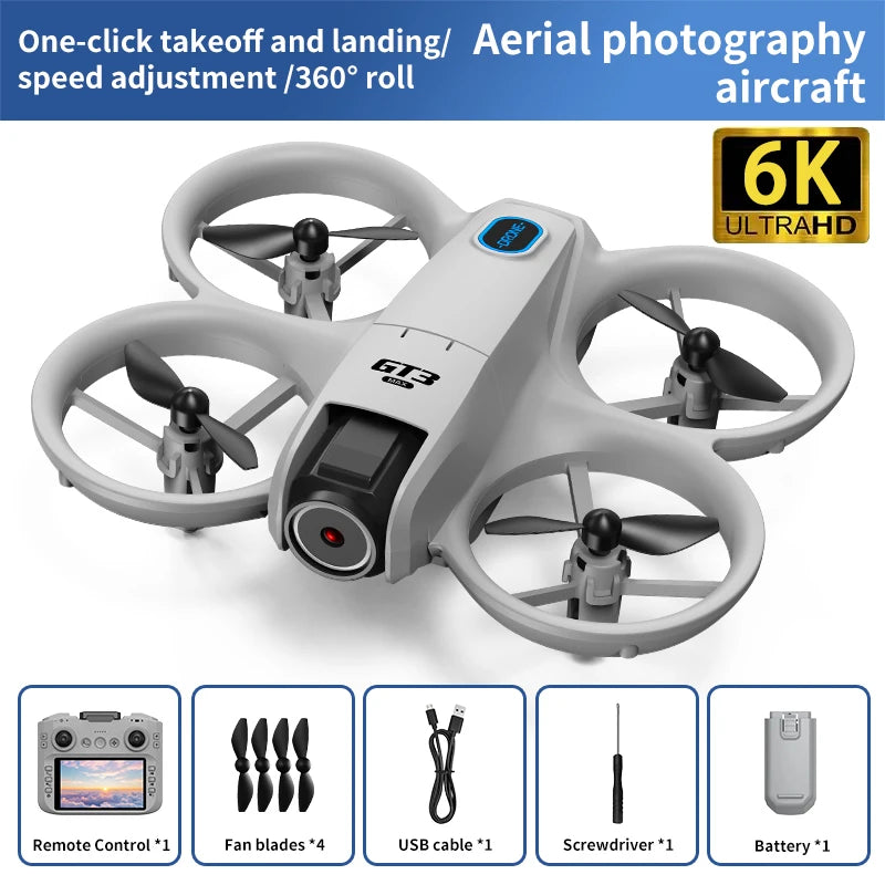 GT3 Max Mini Drone 8K Profesjonalny podwójny aparat Tryb bezgłowicowy Unikanie przeszkód WiFi FPV Dron 360° Flip Quadcopter Zabawki dla dzieci