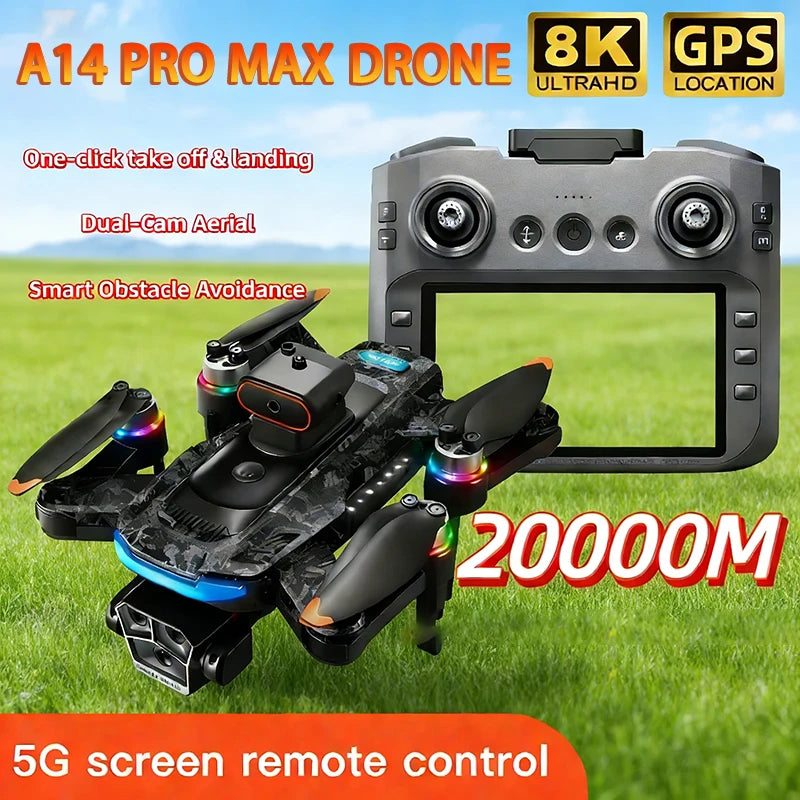 Max Drone 8K HD Trzy kamery GPS Bezszczotkowy napęd Optyczny system unikania przeszkód Duży ekran 4,5 cala