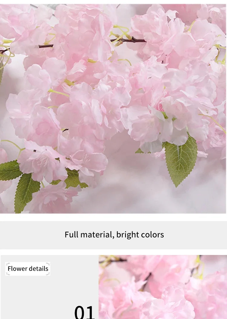 5 sztuk sztucznych gałęzi wiśniowych Sakura z jedwabiu DIY .Domowa dekoracja salonu
