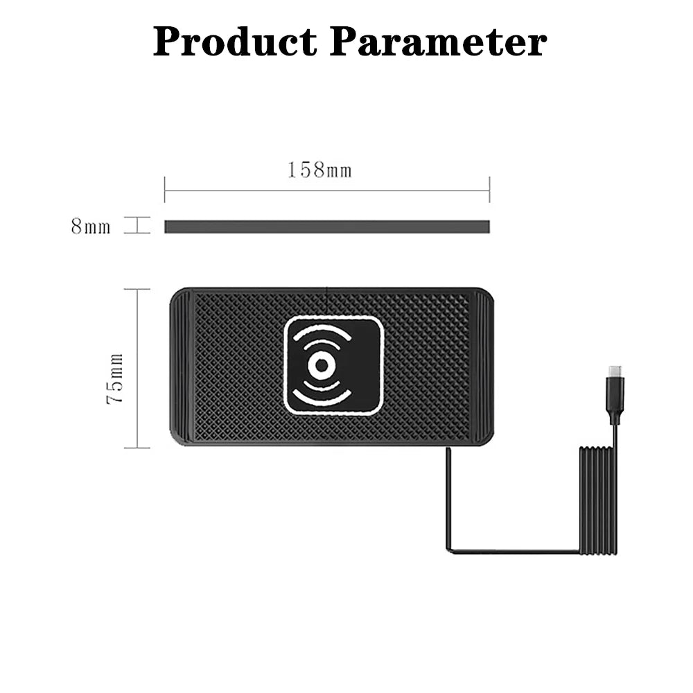 Bezprzewodowa ładowarka samochodowa do iPhone'a 16, 15, 15 Pro Max, 14, 13, 12, X, Samsung S24, S23, bezprzewodowa ładowarka samochodowa, silikonowa podkładka, szybka ładowarka