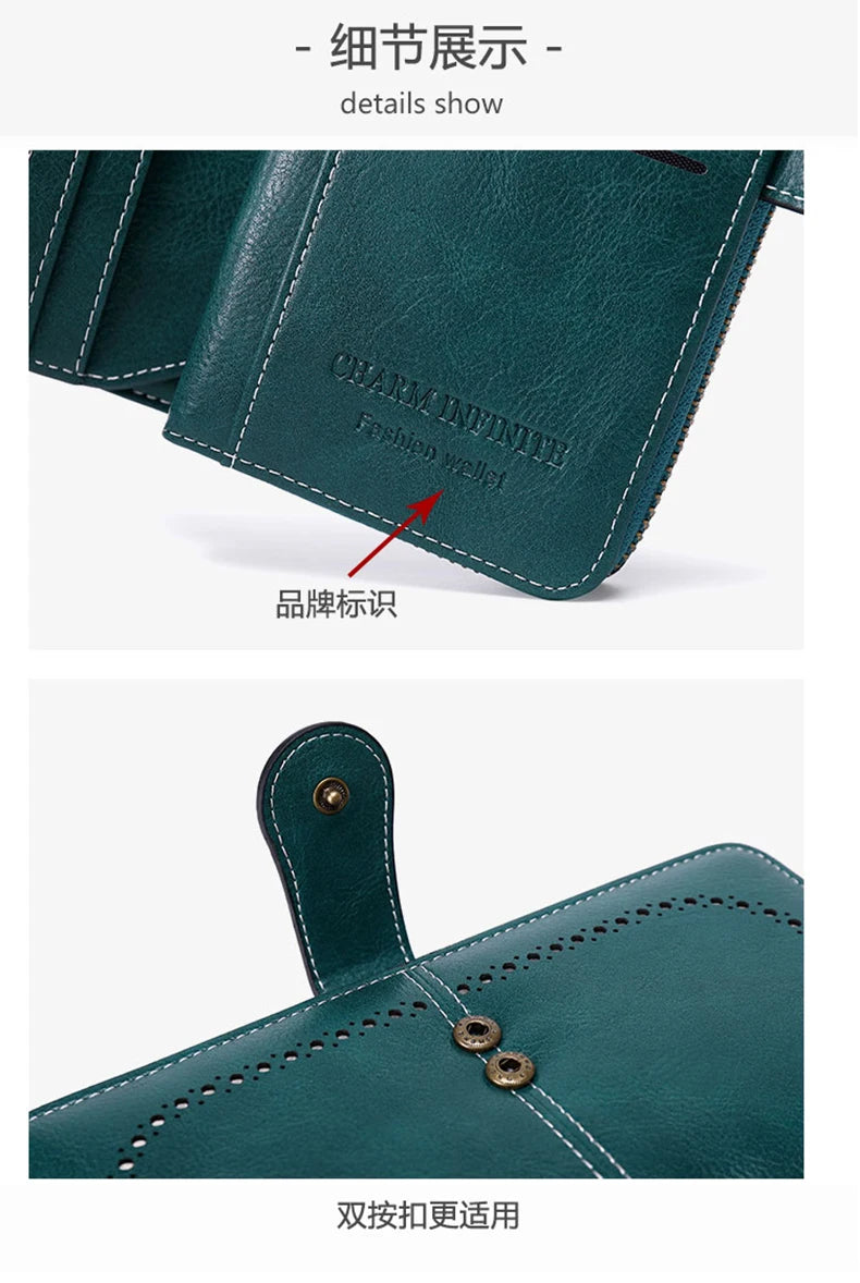 Wysokiej jakości portfel skórzany z zabezpieczeniem RFID.