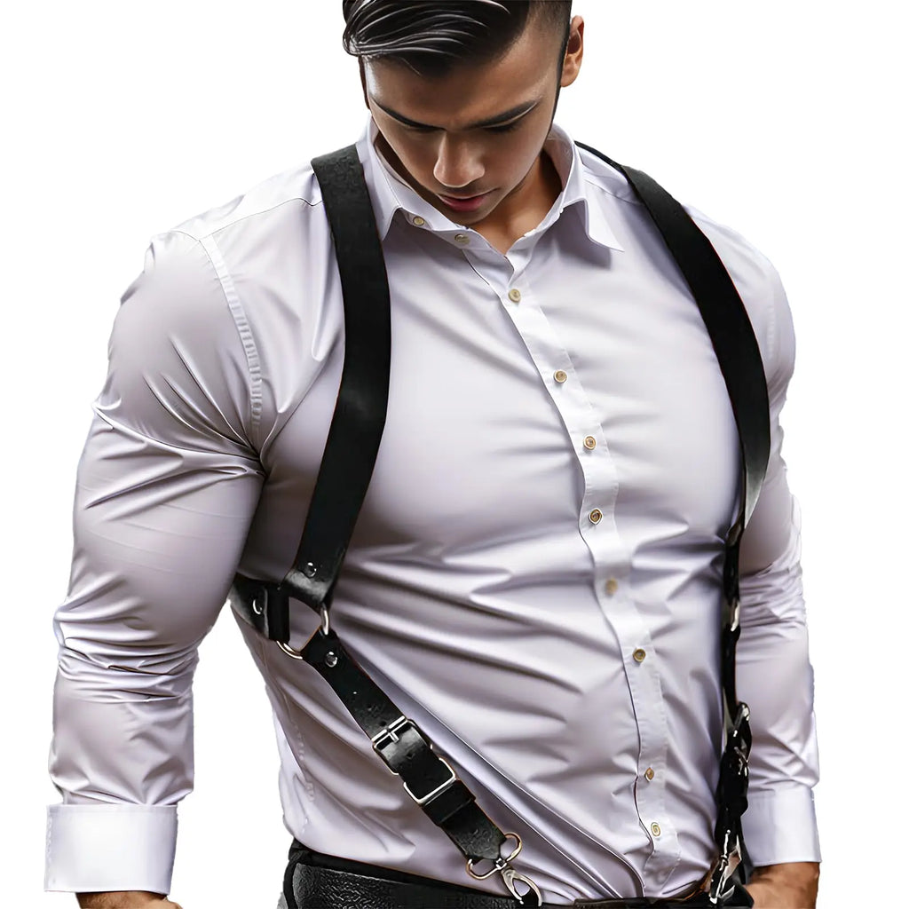 Szelki Męskie do spodni skórzane. Dwa kolory , brązowe i czarne