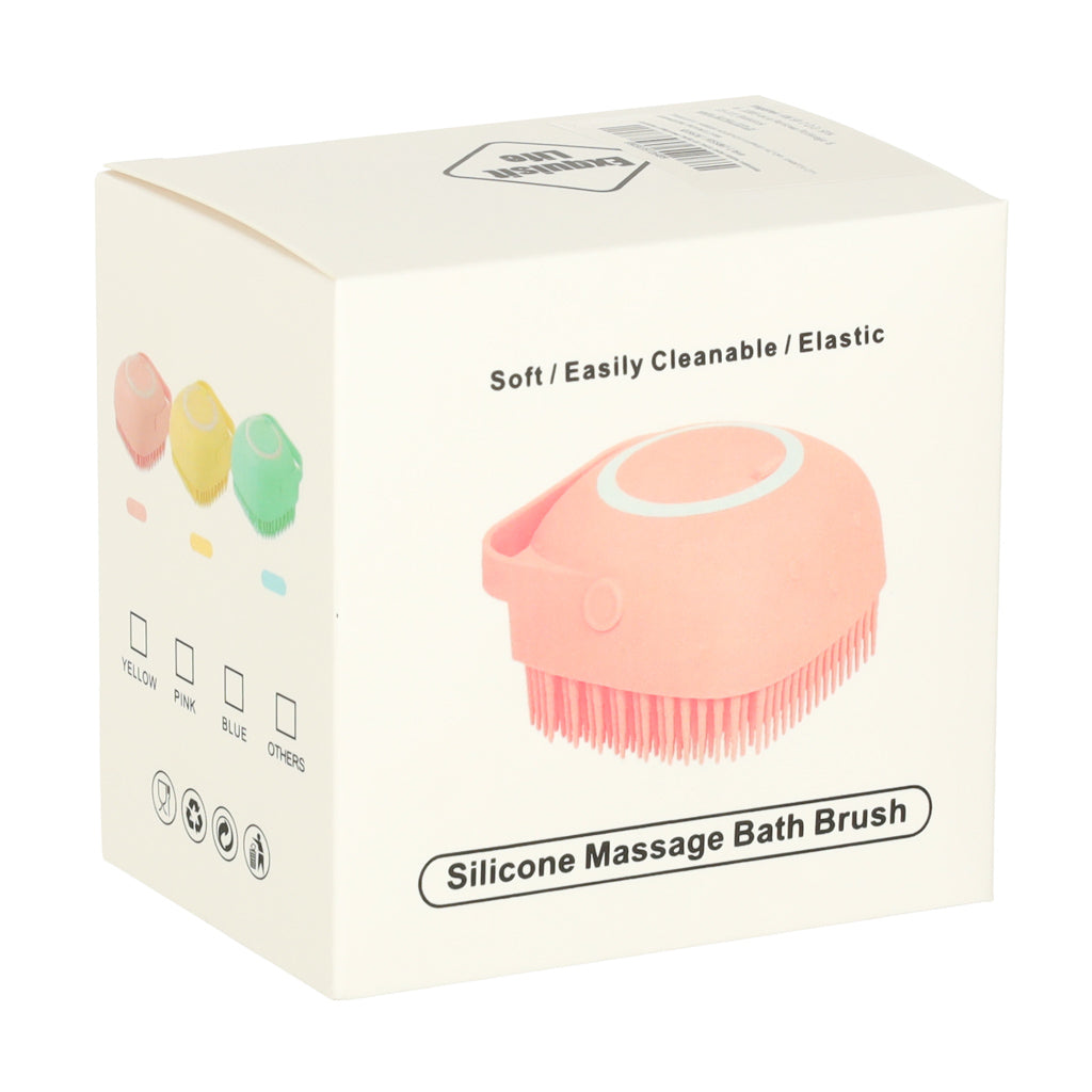 Szczotka silikonowa do mycia psów kotów z dozownikiem żółta , zestaw 3 SZTUKI