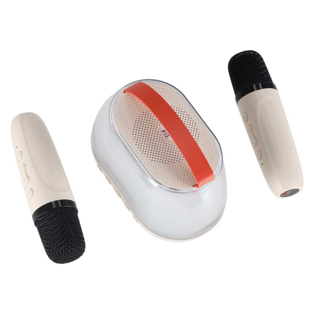 Zestaw do karaoke głośnik Bluetooth LED RGB 2 mikrofony USB