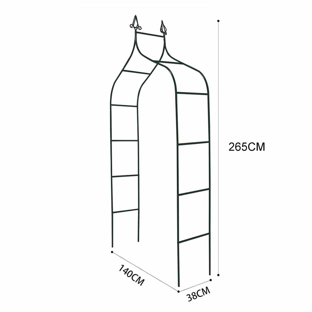 Záhradná pergola LUARO, kovový oblúk s hrotmi na ruže, kvety a popínavé rastliny, 265 cm