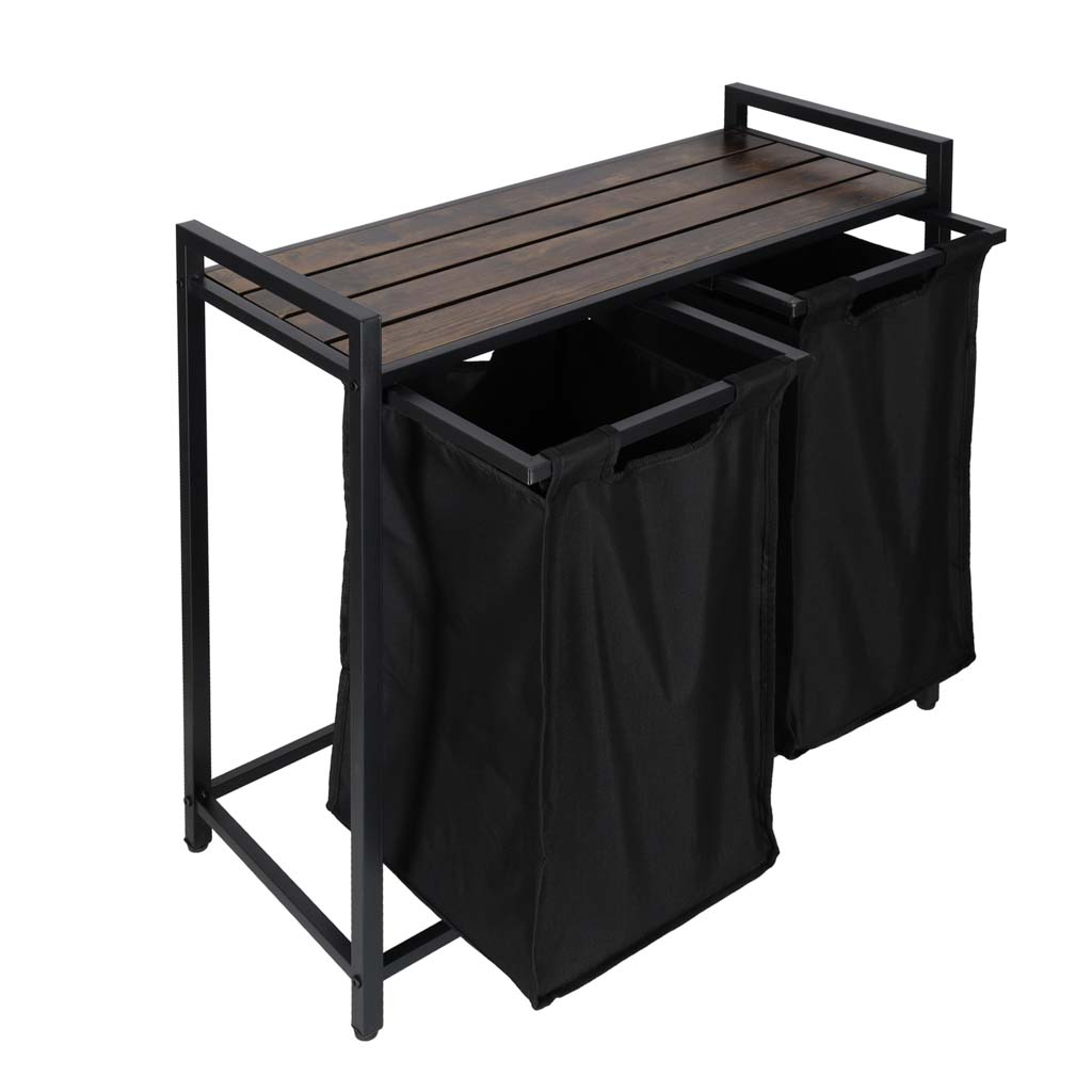 Kôš na bielizeň, 2 priehradky, s policou, vrchný, podkrovný kontajner, 80 l