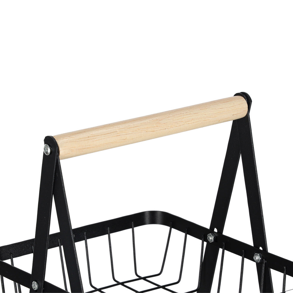 Kosz na owoce i warzywa patera trzypoziomowa metal drewno