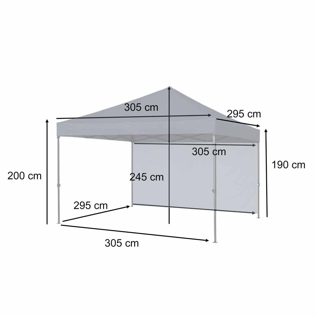 Pawilon ogrodowy LUARO namiot imprezowy handlowy altana 295x305 cm czarny