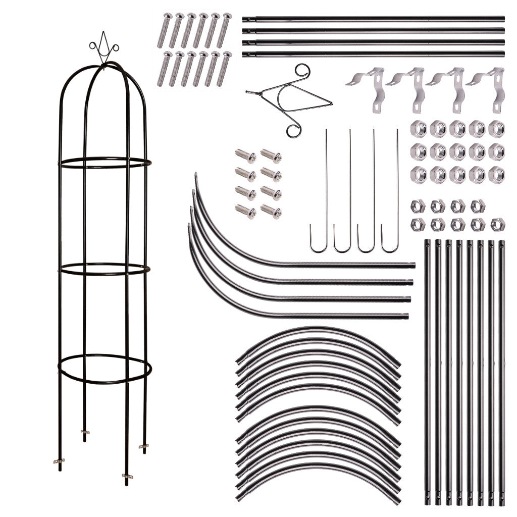 Pergola ogrodowa LUARO kolumnowa słup kolumna dzwon stojak na róże kwiaty pnące metalowa 195 cm