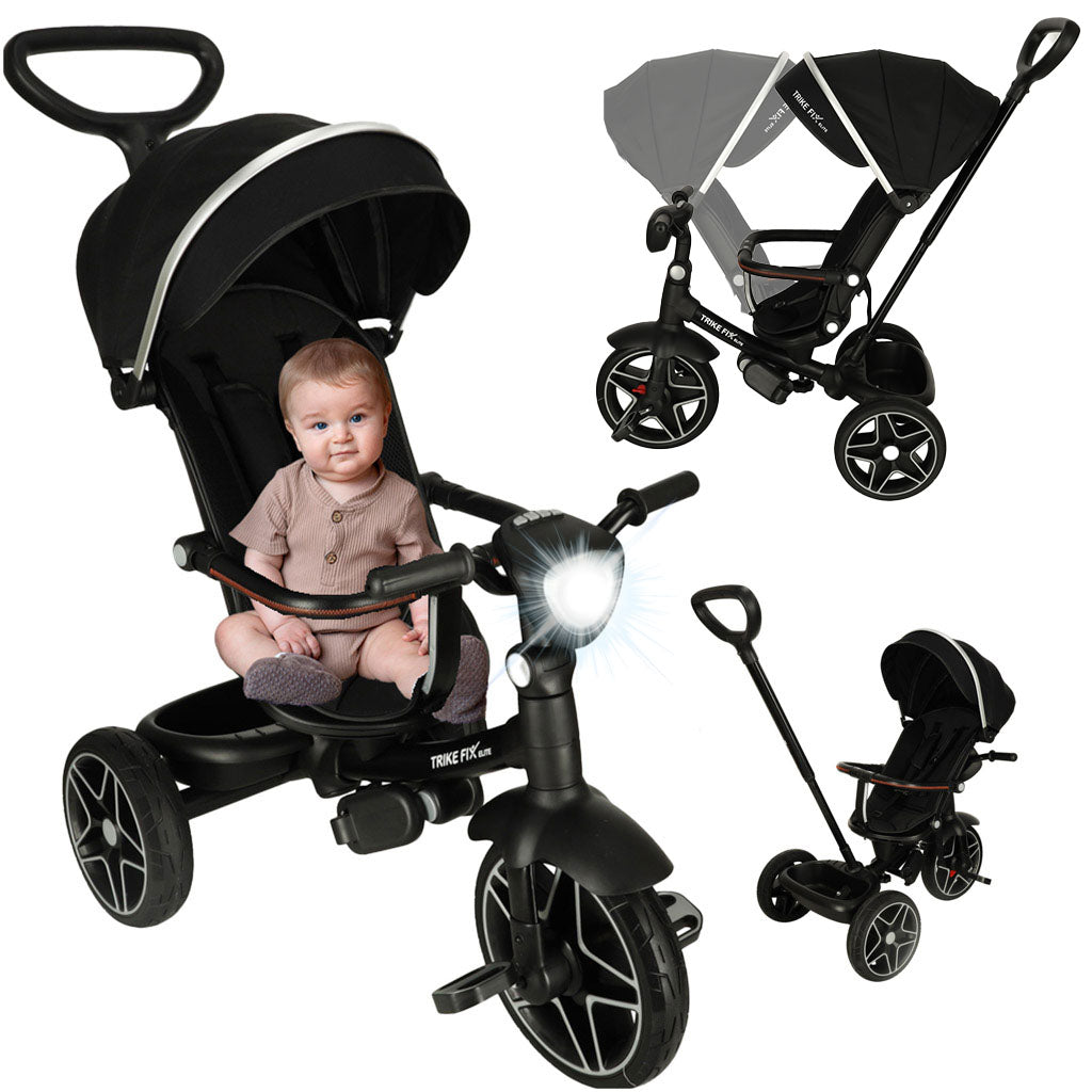 Rowerek trójkołowy TRIKE FIX Elite 2w1 rower spacerówka 6w1 czarny